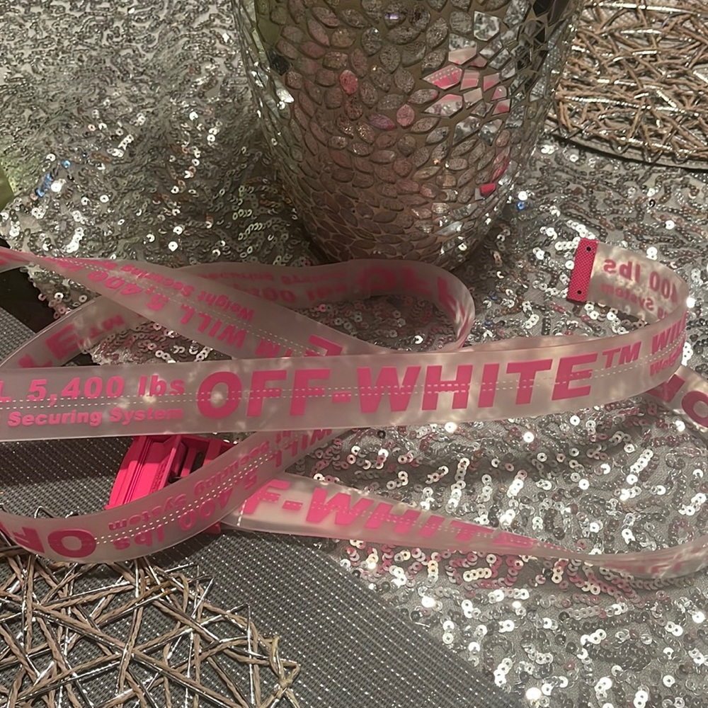 Off white pink belt